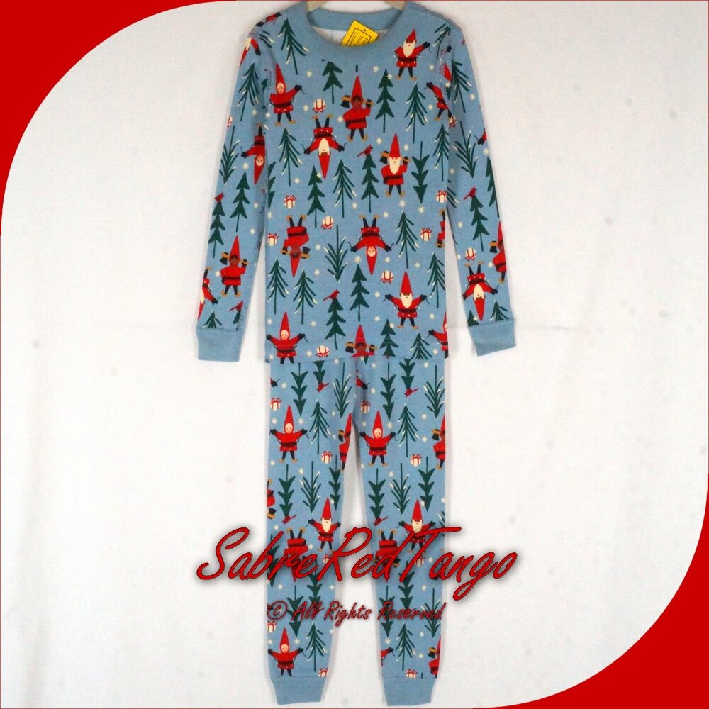 NWT Hanna Andersson Organic Long Johns Pajamas Holiday Harvest Print 110 5